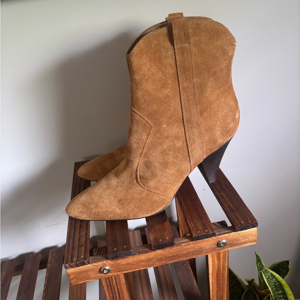 Marc Fisher Carissa Brown Suede Ankle Boots